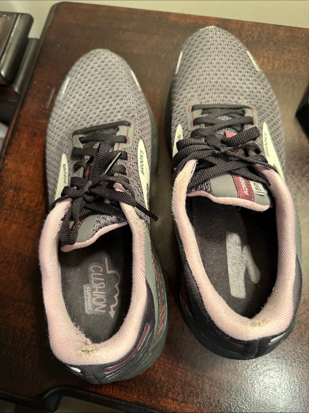 Brooks Women's Gray and Pink Running Sneakers